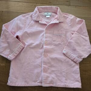 Kids Petite Plume Button Front Pajama Flannel Shirt Pink Size 5 Top Only